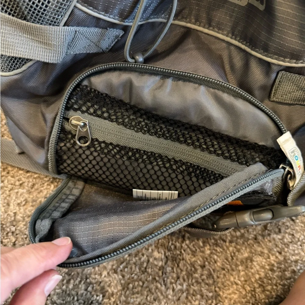 Outward hound front Gray Drawstring Backpack dog carrier
